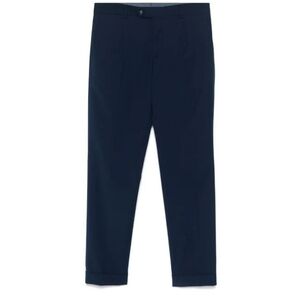 Barba Napoli Dark Navy Cuffed Dress Pants   - Size 46 (ITL/FR)